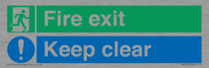 Fire exit Keep clear dual sign